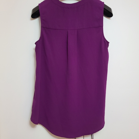 L Rickis purple blouse sleeveless top v neck - Picture 6 of 6